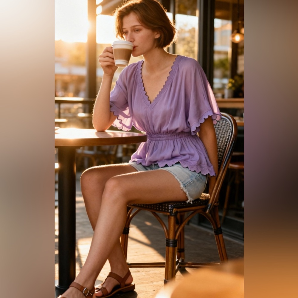 Women's Cupid's Diary Top Size‎ L Purple